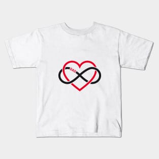 Dad, red heart with infinity sign, father's day card, sticker Kids T-Shirt